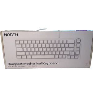 North Compact Mechanical Keyboard-68 Keys, 65% Wired Rainbow Lit Keyboard-White